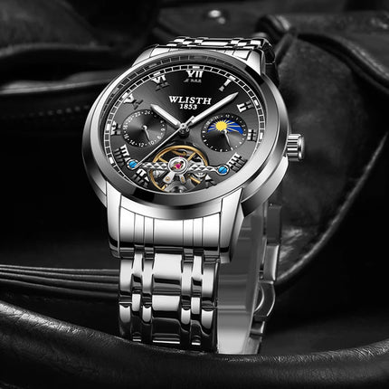 Fashion Hollow Business Tourbillon Automatic Mechanical Watch for Men