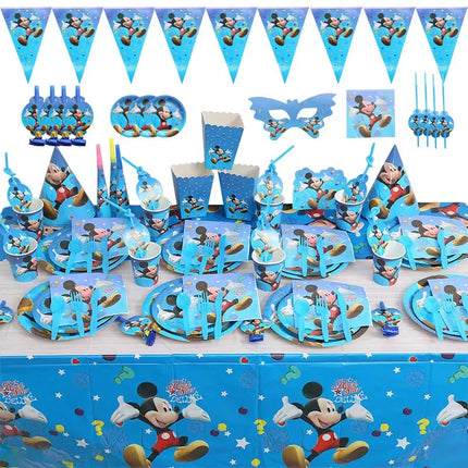 CartoonMickey Mickey Mouse Disposable Paper Cups and Plate Napkins Tablecloth Balloons Boy Birthday Baby Shower Party Decoration