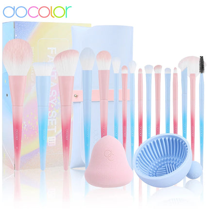 Docolor Fantasy 16pcs Makeup Brushes Set Professional Blush Eyeshadow Foundation Beauty Cosmetic Makep Up Tools Real Techniques