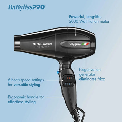 Hair Dryer, Nano Titanium Portofino 2000-Watt Blow Dryer, Hair Styling & Appliances