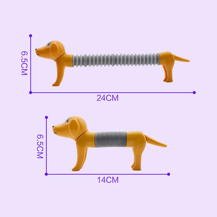 3Pcs Novelty Spring Dog Pop Tubes Sensory Toy Stress Relieve Bellows Toys For Adult Kids Anti-stress Squeeze Toys Gifts