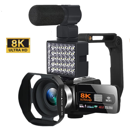 Full HD 8k Professional Video Camera 48MP WiFi Camcorder Digital 16X Zoom Streaming Auto Focus Cam