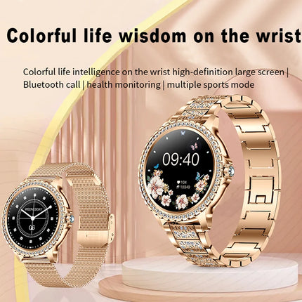 AMOLED Screen Smart Watch Heart Rate Blood Oxygen Fashion Ladies Bracelet 2023 Bluetooth Call Smartwatch Womoen For Android IOS