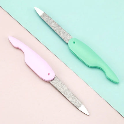 Mini Bird Folding Nail File Washed and Polished Manicure File Double Sided Frosted Abs Plastic Material  Nail Art Tools