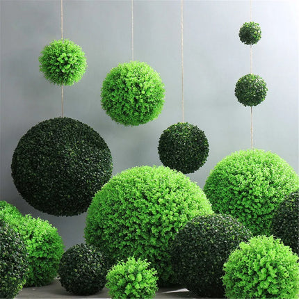 Artificial Plant Boxwood Topiary Ball Faux Plants Decorative Grass Balls UV Protected for Home Patio Garden Balcony Wedding