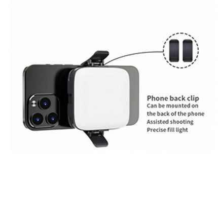 Mini Clip-on Selfie Light Bi-Color Video Lighting W/ Cold Shoe For Phone Camera Vlog Removable Back Photography Light