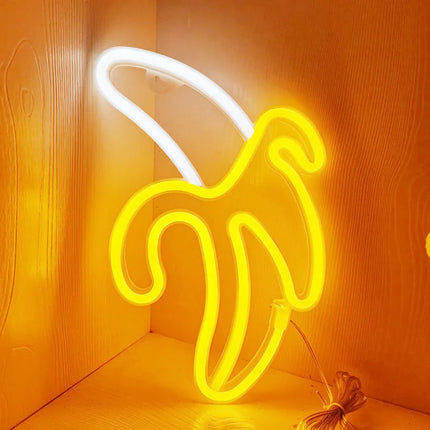 LED Neon Sign Lamp Banana Cherry Shaped Fruit Restaurant Wall Neon Light for Party Wedding Shop Birthday Home Decoration