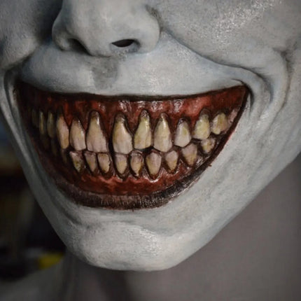 Halloween Mask Scary Smiling Demon White Eye Horrible Devil Coser Creepy Horror Mask Evil Cosplay Scariest Masked Ball Accessori