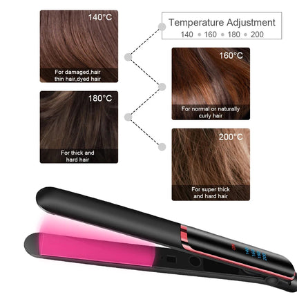 2024 Sale New Hair Straightener Flat Iron Curling Irons Electric Straight Ceramic Fast Warm-up Styling Tool For Wet or Dry Hair