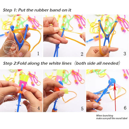 1/3/5/10/20/50/100pcs Amazing Light Toy Arrow Rocket Helicopter Flying Toy LED Light Toys Party Fun Gift Rubber Band Catapult