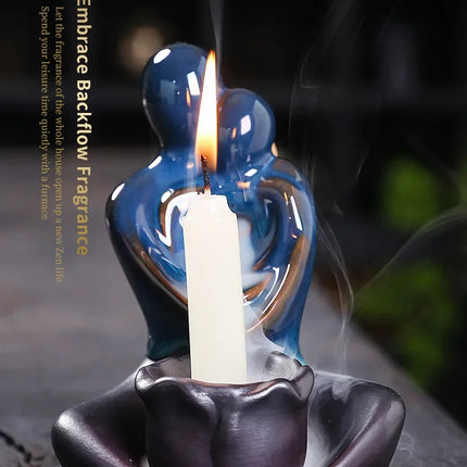 Elegant Ceramic Incense Burner with Backflow Function for Aromatherapy and Meditation, Ideal Gift for Home and Office Decor