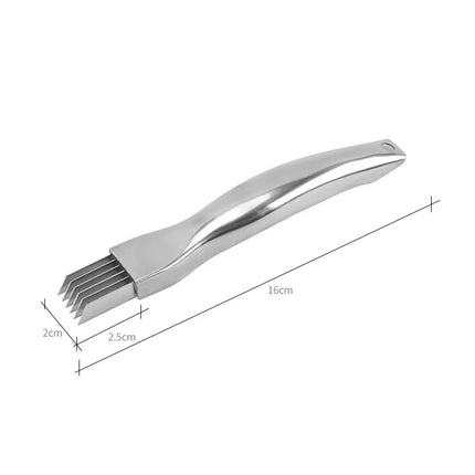 Kitchen Shred Silk The Knife, Stainless Steel Chopped Green Onion Knife, Curved Handle Design, Food Speedy Chopper Green Onion