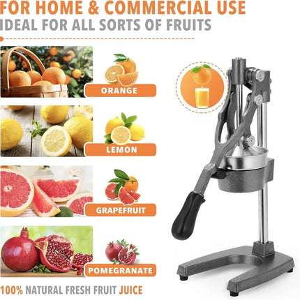 Commercial Heavy Duty Cast Iron Hand Press Manual Orange Citrus Lemon Lime Grapefruit Pomegranate Fruit Juice Squeezer Machine