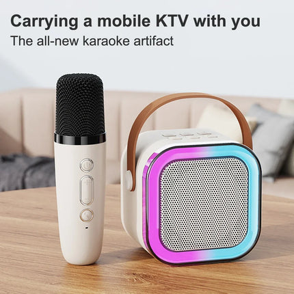 K12 Bluetooth Wireless Portable Speaker Multi-function Karaoke with 1-2 Microphone Music Player Karaoke Machine For Kids Adults