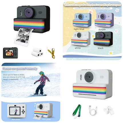 Digital Children Camera Photography Instant Print Photo Kids Video Recorder Mini Thermal Printer Video Educational Birthday Gift