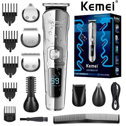 Original kemei all in one hair trimmer for men face beard grooming kit hair clipper electric hair cutting machine waterproof