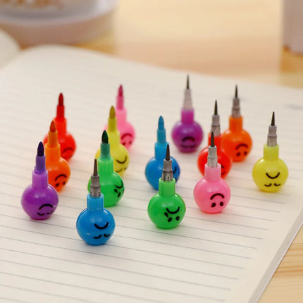 10Pcs Lollipop Building Block Crayon/Pencil Graffiti Pen for Children Birthday Party Favors Student Back To School Gifts