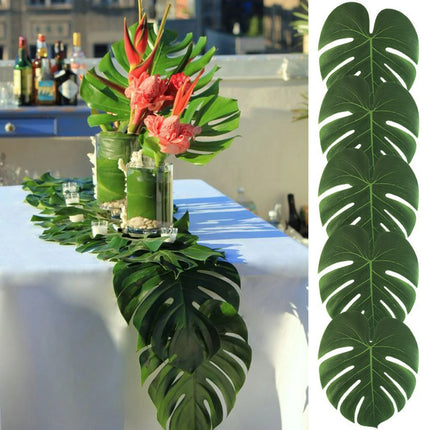 Artificial Tropical Palm Leaves Jungle Party Decoration Safari Animal s Summer Hawaiian Wedding Birthday Party Home Table Decor