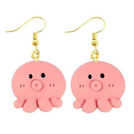 Funny Animal Resin Drop Earrings for Women - Whioo R Cute/Romantic Fashion Statement Piece