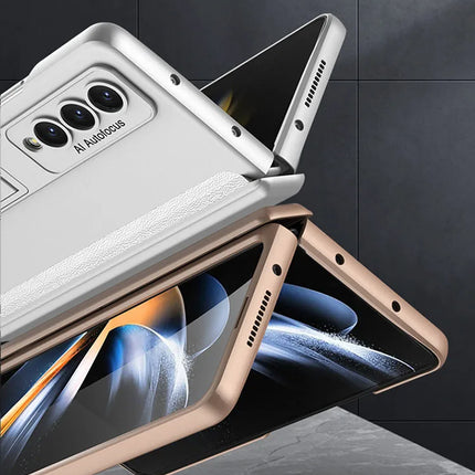 Case For Samsung Galaxy Z Fold 6 5 4 3 2 5G Magnetic Adsorption Hinge Protection Phone Cover Kickstand Hard Plastic Magnet Case