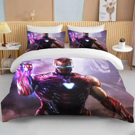 10 Sizes Marvel Iron Man Bedding Set Cartoon Anime Duvet Cover Comforter Pillowcase Boys Girls Children Adults King Bed Set