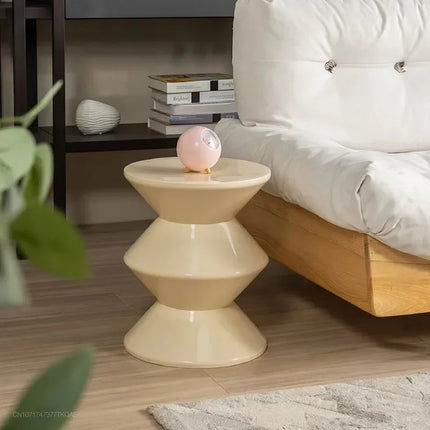 Plastic Coffee Table - Modern Side End Table for Living Room, Sofa, Hallway, Balcony - Durable Plastic Nightstand Foot stool