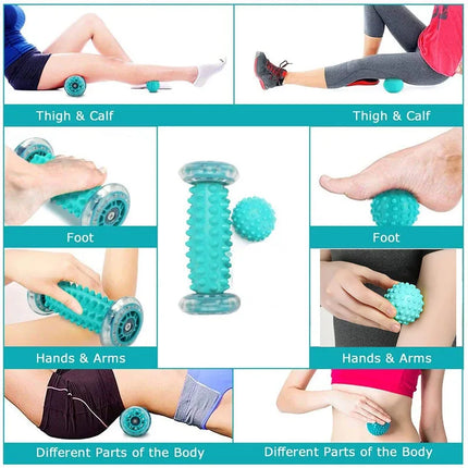 Foot Massager Roller Massage Ball Plantar Fasciitis Deep Tissue Back Leg Hand Tight Muscle Massage