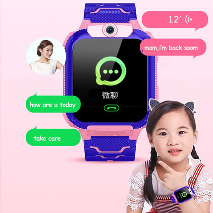 Q12 2G Kids Smartwatch Waterproof SOS Photo Camera Phone Voice Call LBS Location Child Clock Smart Watch Gift For IOS Android ﻿