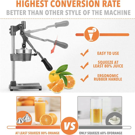 Commercial Heavy Duty Cast Iron Hand Press Manual Orange Citrus Lemon Lime Grapefruit Pomegranate Fruit Juice Squeezer Machine