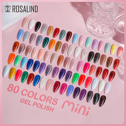 ROSALIND Gel Nail Polish Pure Color  UV Nail Art Design Semi Permanent Varnishes Soak Off Base Top Coat Gel Polish Need LED Lamp