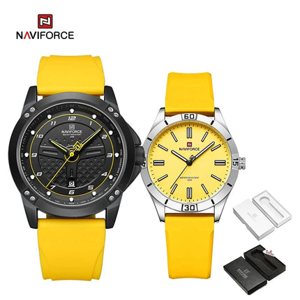 NAVIFORCE Top Brand Lover’s Watches for Men and Women Fashion Wristwatches Waterproof Date Clock Couple Watch Gifts Set for Sale