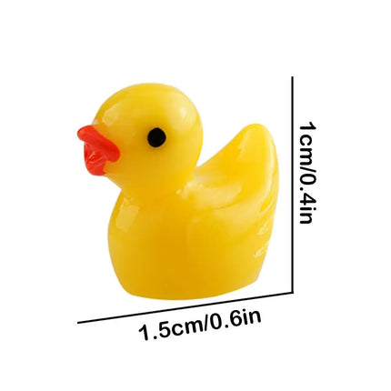 100/200PCS Cute Mini Resin Ducks Ornament Tiny Duck Micro Landscape Dollhouse Decoration Outdoor Glowing Mini Statue Ornament