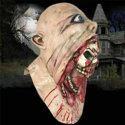 Spooky Halloween Zombie Mask - Latex Bloody Skull With Melted Face For Cosplay & Party Decorations Halloween Decorations