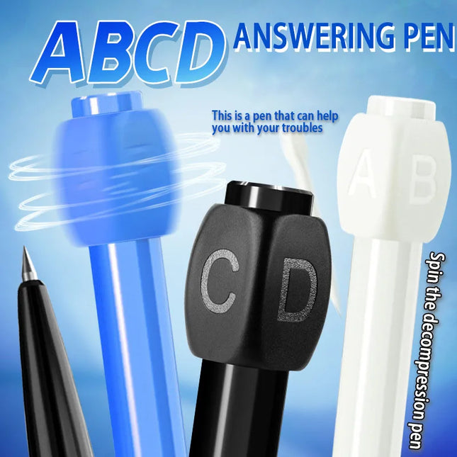 New Decompression Rotating Gel Pen Answer Pen Novelty Abcd Choose Ballpoint Pen Personality Student Stationery 0.5mm