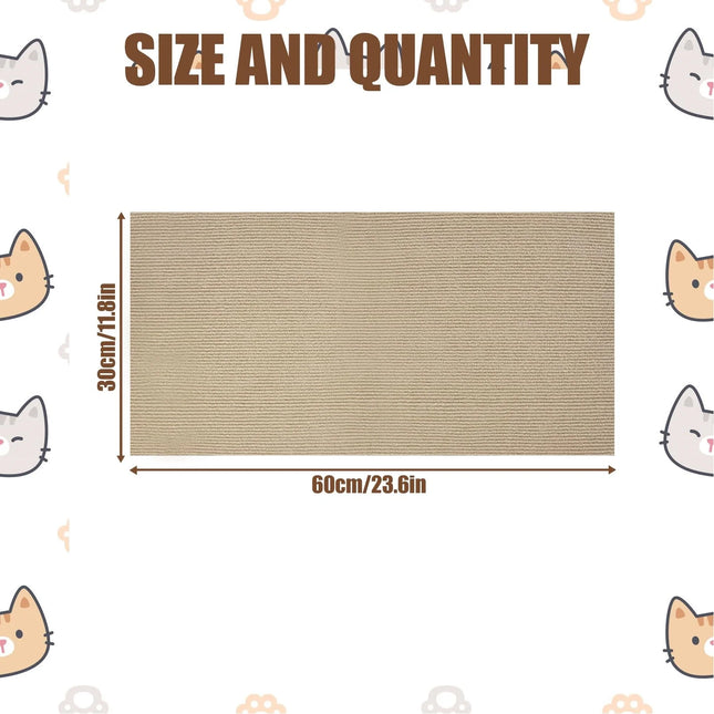 4 Pack Cat Scratch Mats Trimmable Cat Scratching Post Carpet Cover Self-Adhesive Cat Tree Furniture&Couch Protector