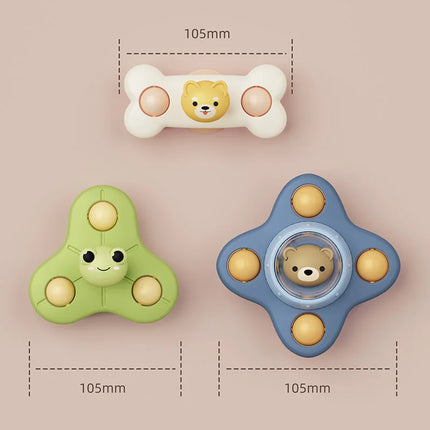 1pcs Suction Cups Spinning Top Toy For Baby Game Infant Teether Relief Stress Educational Rotating Rattle Bath Toys For Children