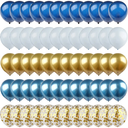 Balloons Garland Arch Set Blue Metal Gold Confetti Ballons Wedding Background Happy Birthday Kids Party Decor Baby Shower Globos