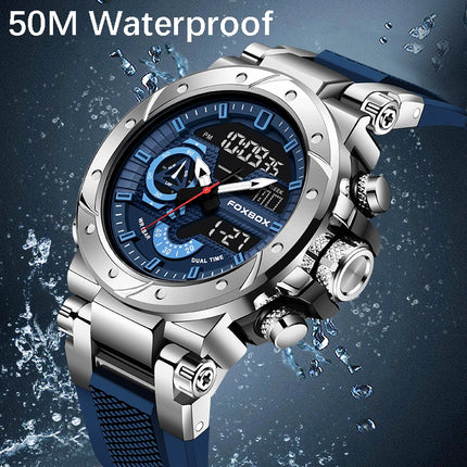 LIGE 2024 NEW Fashion Men's Watches Luxury Original Quartz Digital Analog Sport Military 50M Waterproof Clock Wristwatch For Man