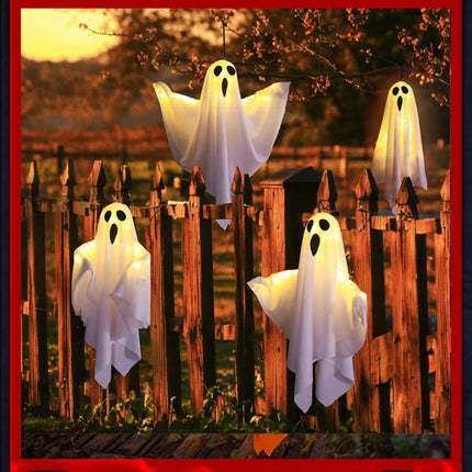 Halloween Theme LED Lights Pumpkin Ghost Lights String for Courtyard Store Hanging Decorations Terror Atmosphere Party Decor