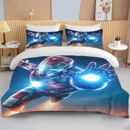 10 Sizes Marvel Iron Man Bedding Set Cartoon Anime Duvet Cover Comforter Pillowcase Boys Girls Children Adults King Bed Set