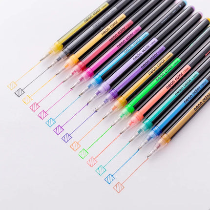 48 Colors Children's Glitter Pen Color DIY Photo Album Pen Highlight Pastel Hand Account Gel Pens Set School Supplies Stationery