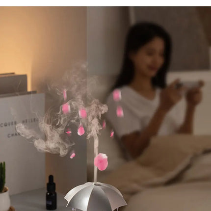 New Creative Rotating Raindrop Aromatherapy Machine Rain Cloud Humidifier Heavy Fog Quantity Colorful Moving Head Humidifier