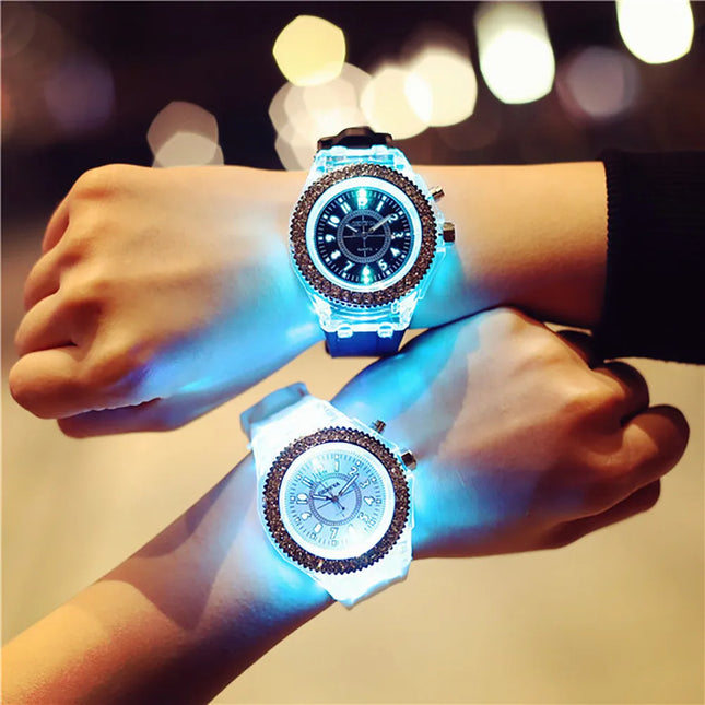 2023 New Romantic Silicone Watch For Couples, Men'S And Women'S Luminescent Waterproof Quartz Watch, Sports Watch Reloj De Mujer