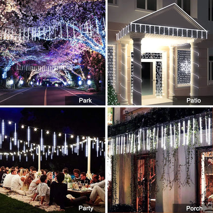 30/50cm 8 Tubes LED Meteor Shower Lights Waterproof Garland EU Plug Christmas Decorations Garden Wedding Party New Year's Decor