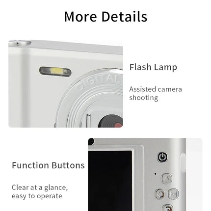 4K Digital Camera 50 Megapixels HD Photography Travel Selfie Camera 2.4 inch Screen Entry-Level Kids Campus Selfie Mini Camera