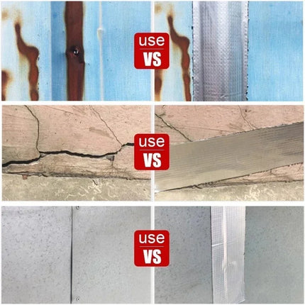 Aluminum Foil Butyl Rubber Tape 5M/10M High Temperature Super Resistant Waterproof Self Adhesive Wall Crack Roof Pipe Repair