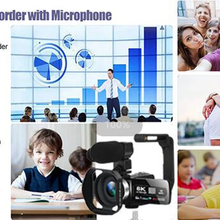 Full HD 8k Professional Video Camera 48MP WiFi Camcorder Digital 16X Zoom Streaming Auto Focus Cam