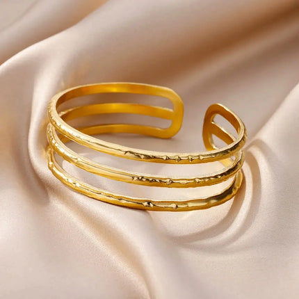 Stainless Steel Bangles Bracelet for Women Gold Plated Luxury Multi-layer Bracelets 2023 Free Shipping Jewelry pulseras mujer