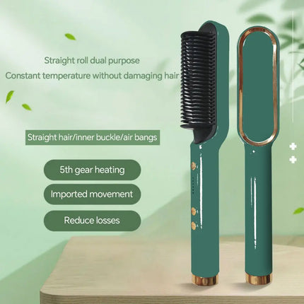 Professional Heating Comb Hair Straightener Brush Negative Ion,Not Hurt Hair Portable And  Heating Electric Straightening Brus