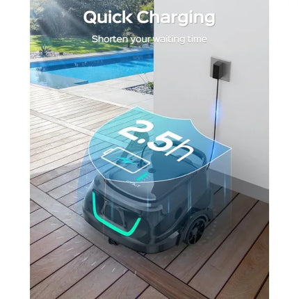 (New Upgraded) WYBOT A1 Cordless Robotic Pool Cleaner, Automatic Pool Vacuum with 120 Mins, Double Filters, LED Indicator